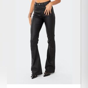 NWT Edikted Luna Faux Leather Flare Jeans size small
